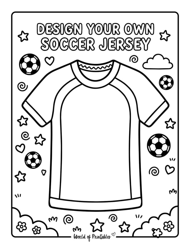 Design Your Own Soccer Jersey Coloring Page