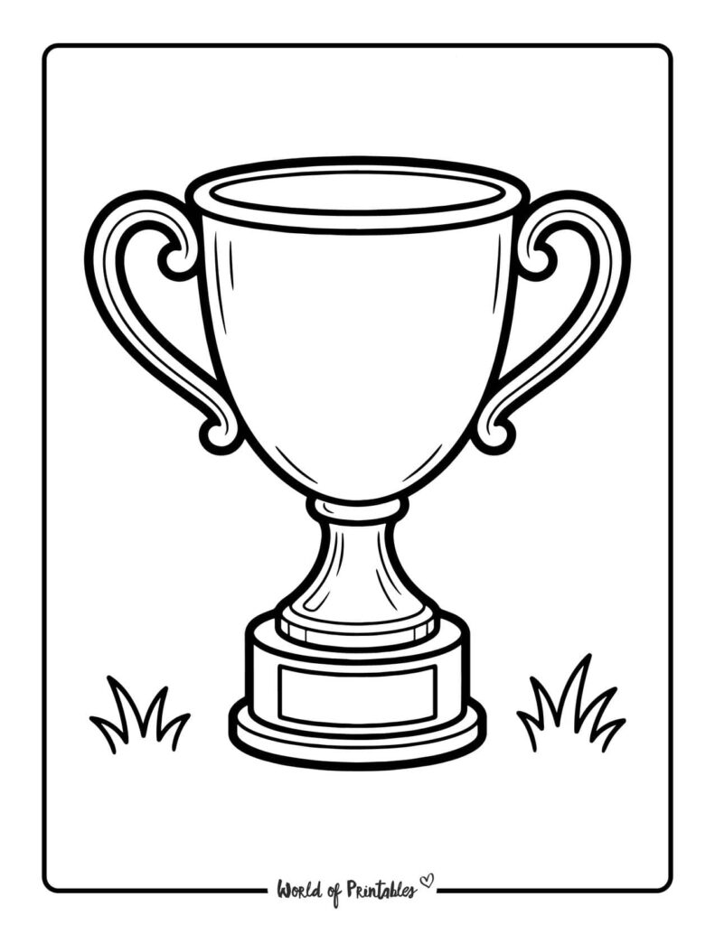 Design Your Own Soccer Trophy Coloring Page