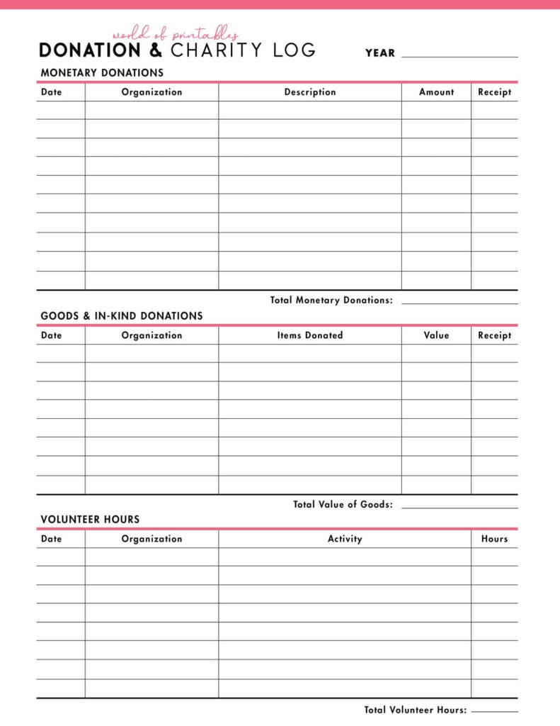 Donation & Charity Log-04