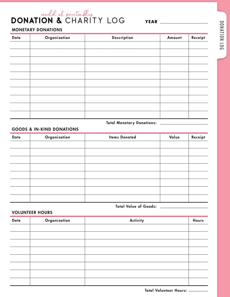 Donation & Charity Log-05