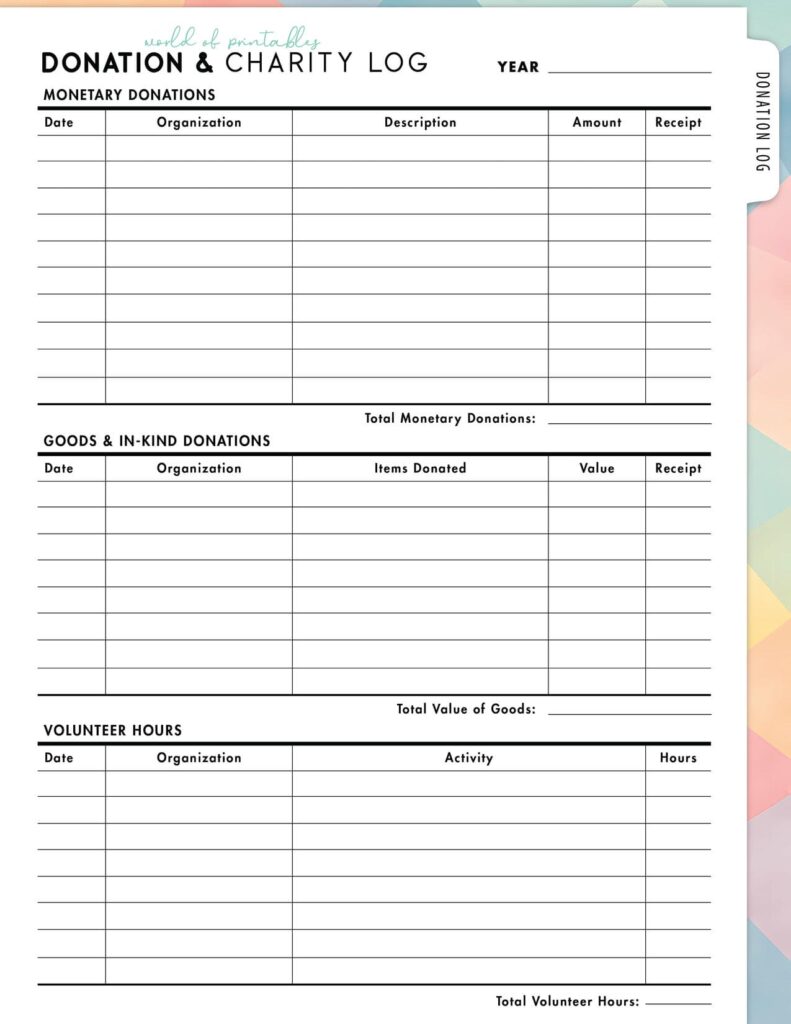 Donation & Charity Log-06