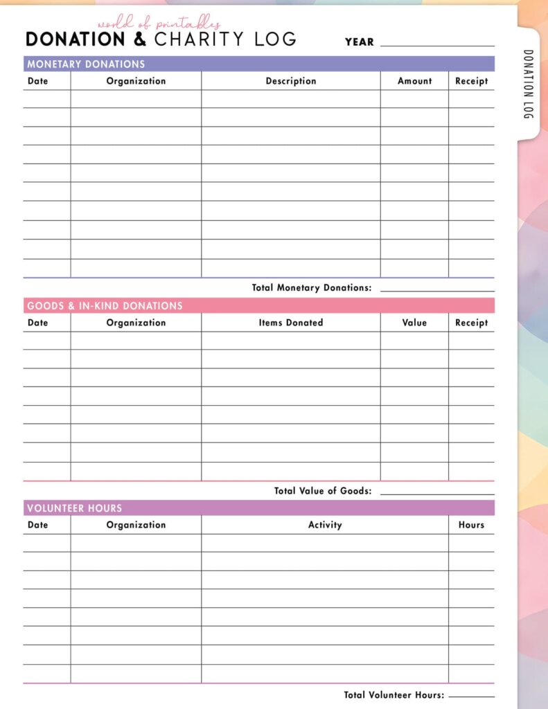 Donation & Charity Log-08