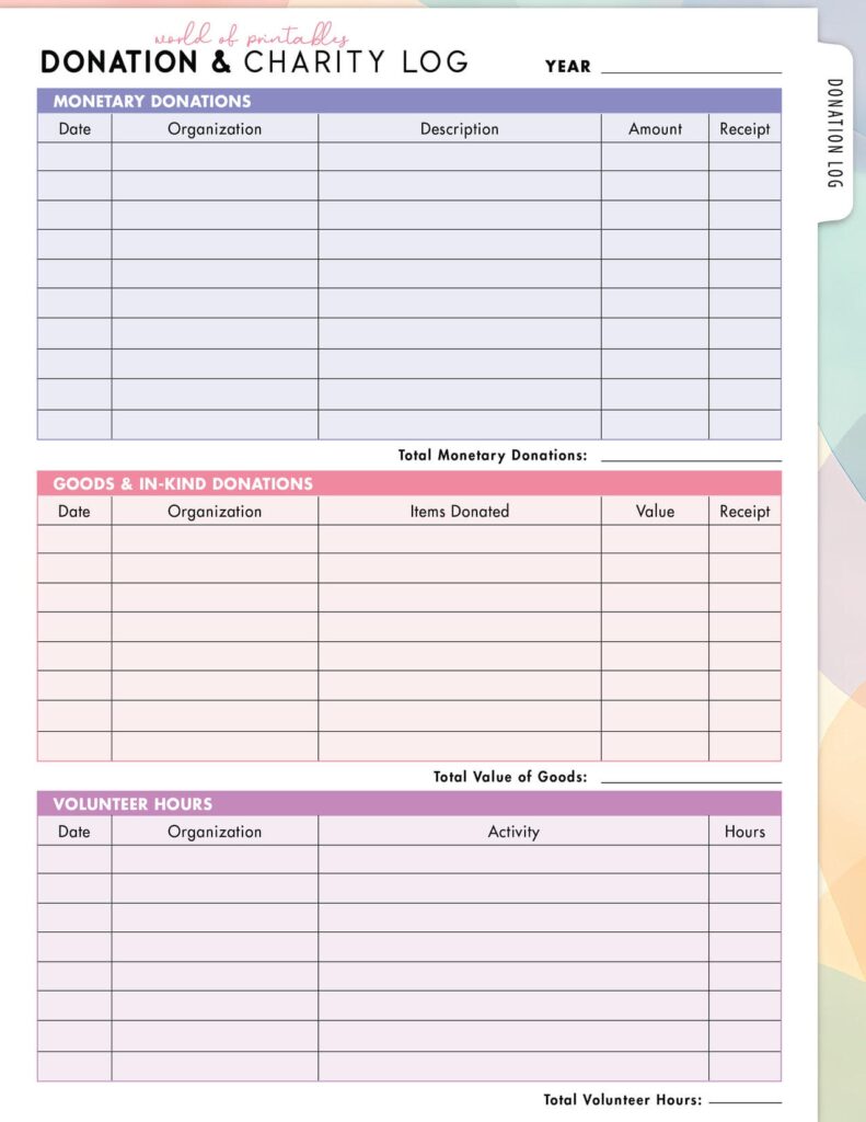 Donation & Charity Log-10