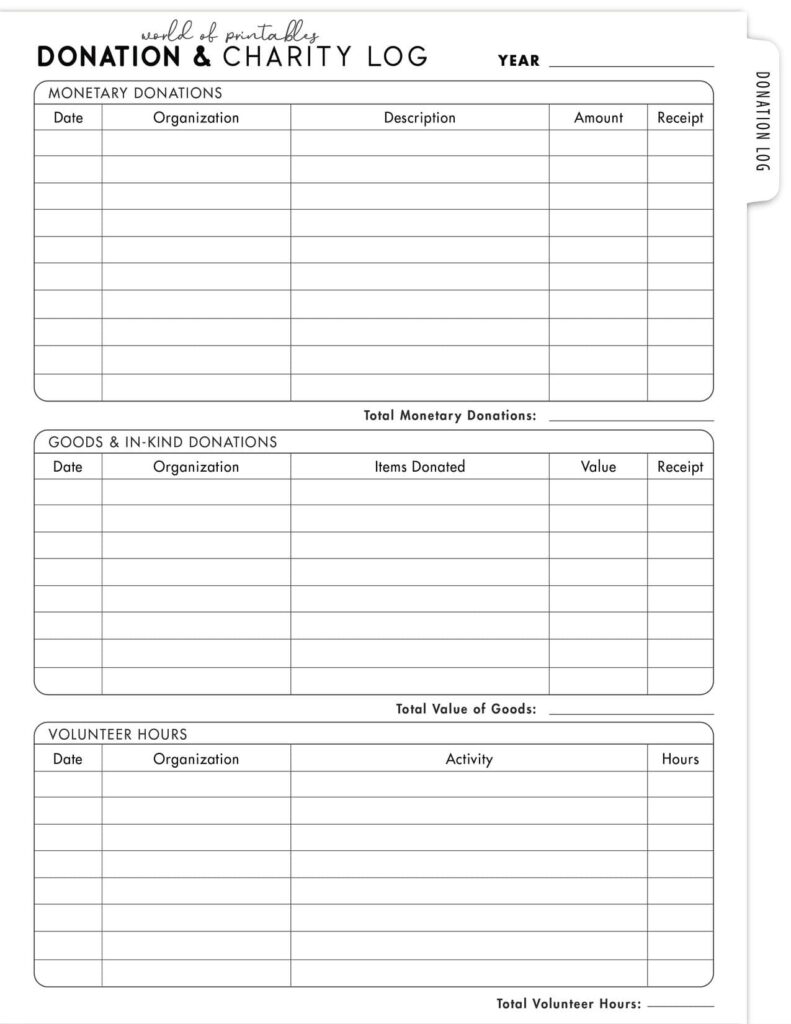 Donation & Charity Log-12