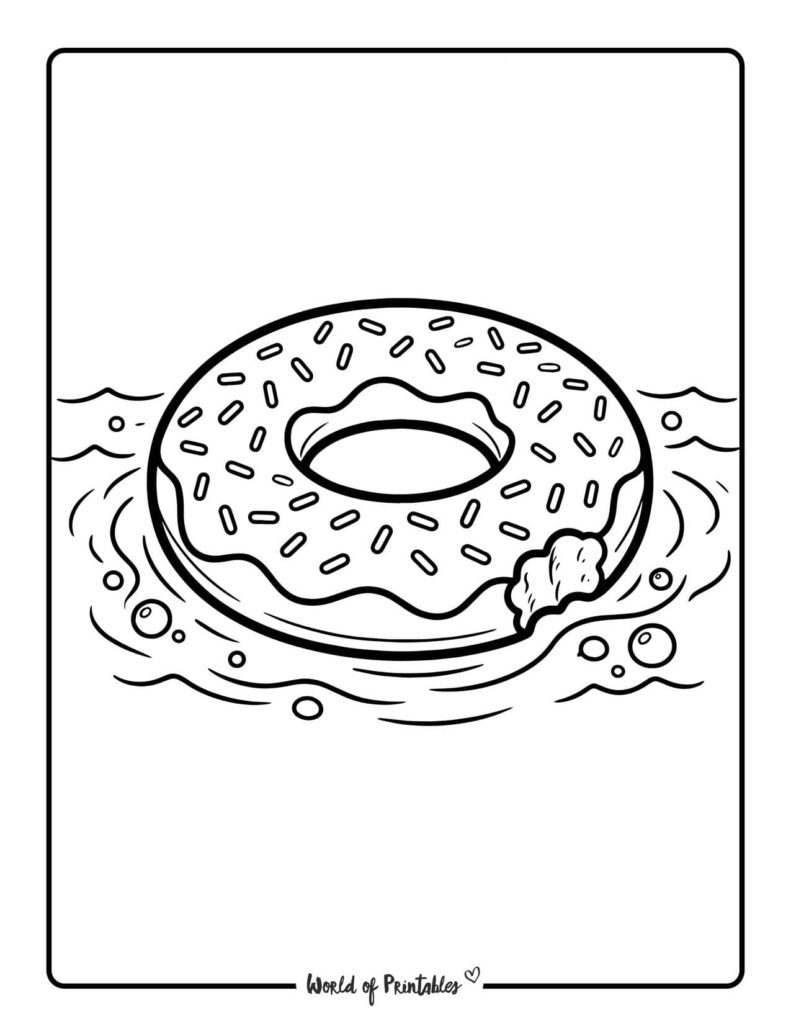 Donut Floatie Summer Coloring Page