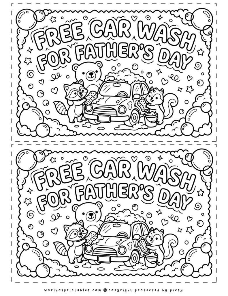 Free Car Wash Printable Father’s Day Coupons