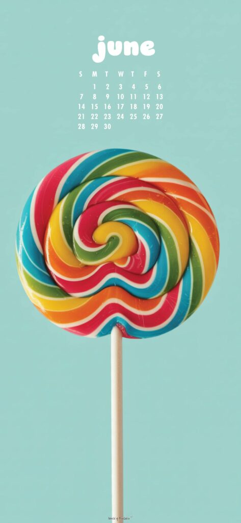 Fun June Calendar Phone Wallpaper