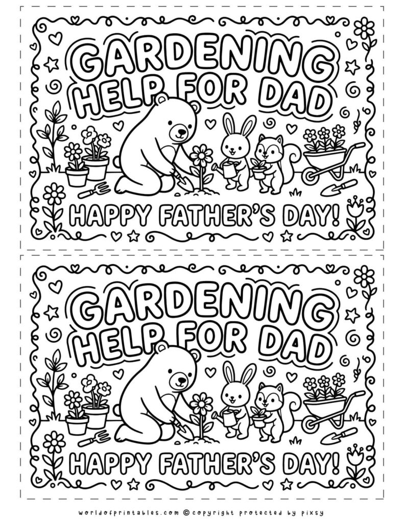 Gardening Help Printable Father’s Day Coupons