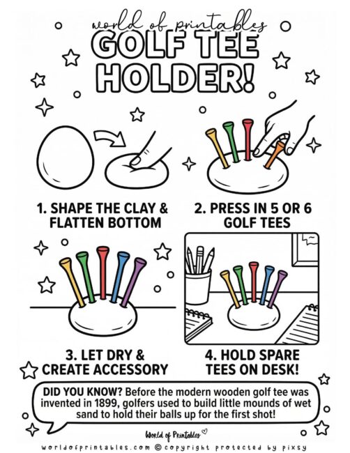 Golf Tee Holder Father's Day Crafts