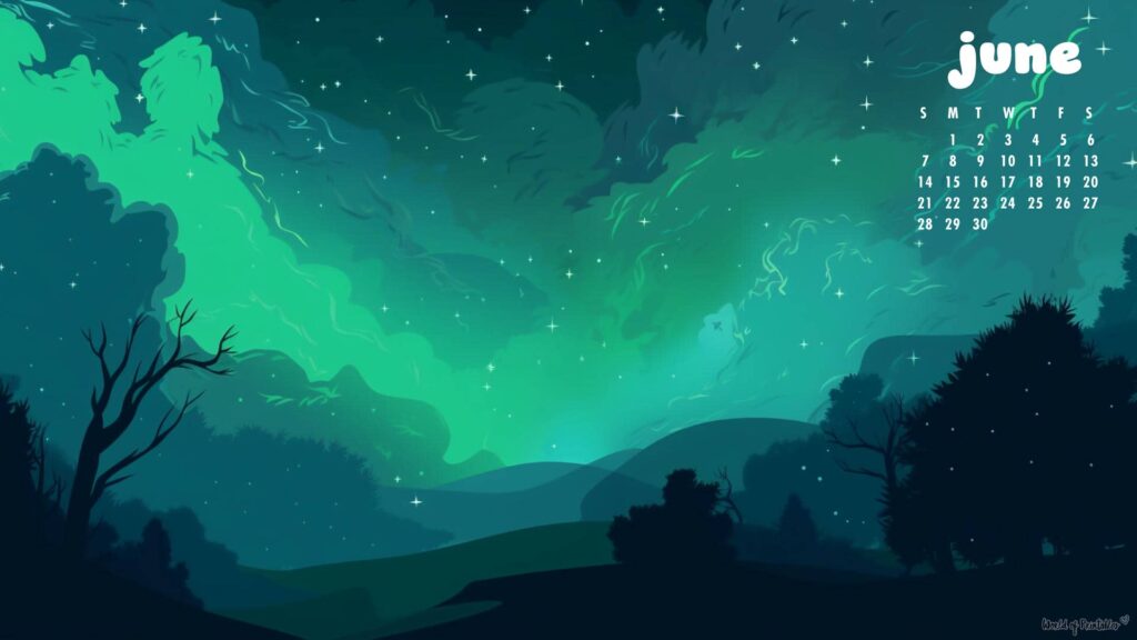 Green Sky June Calendar Wallpaper For Desktop