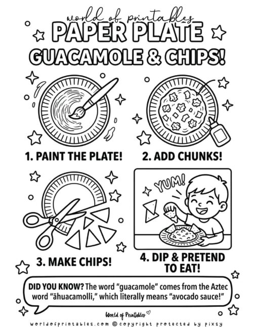 Guacamole and Chips Cinco De Mayo Crafts