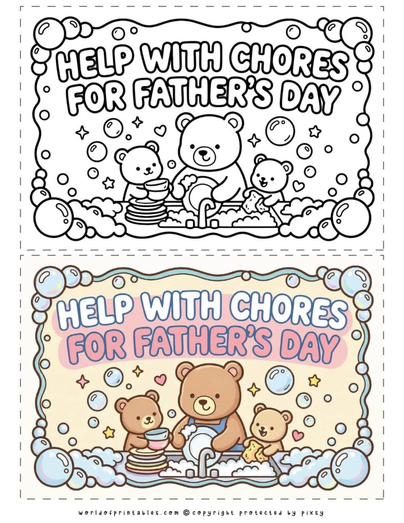 Help with Chores Printable Father’s Day Coupons - set of 2