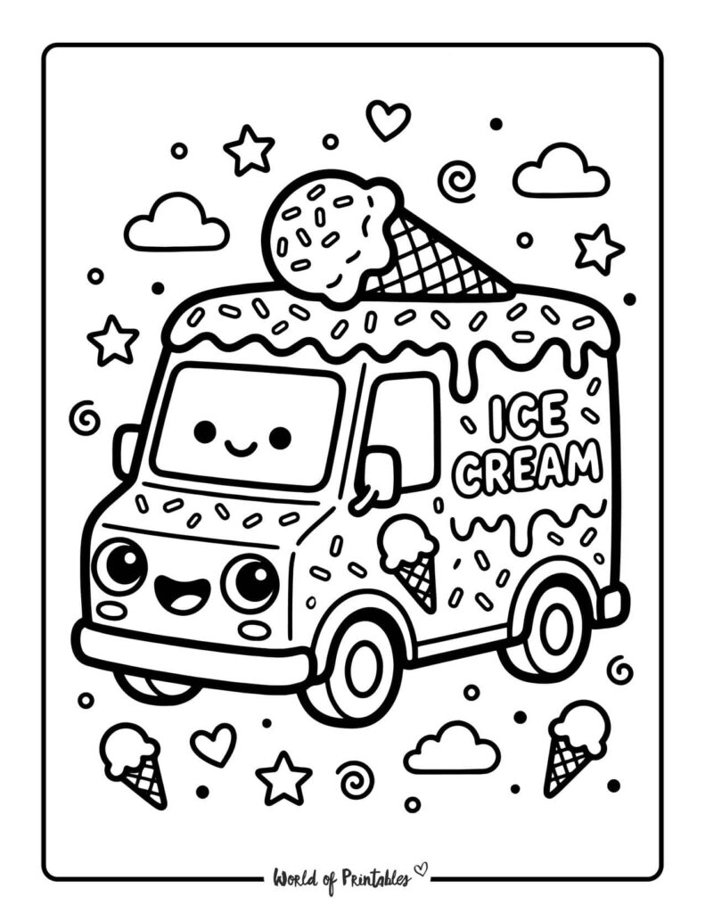 Ice Cream Truck Coloring Page