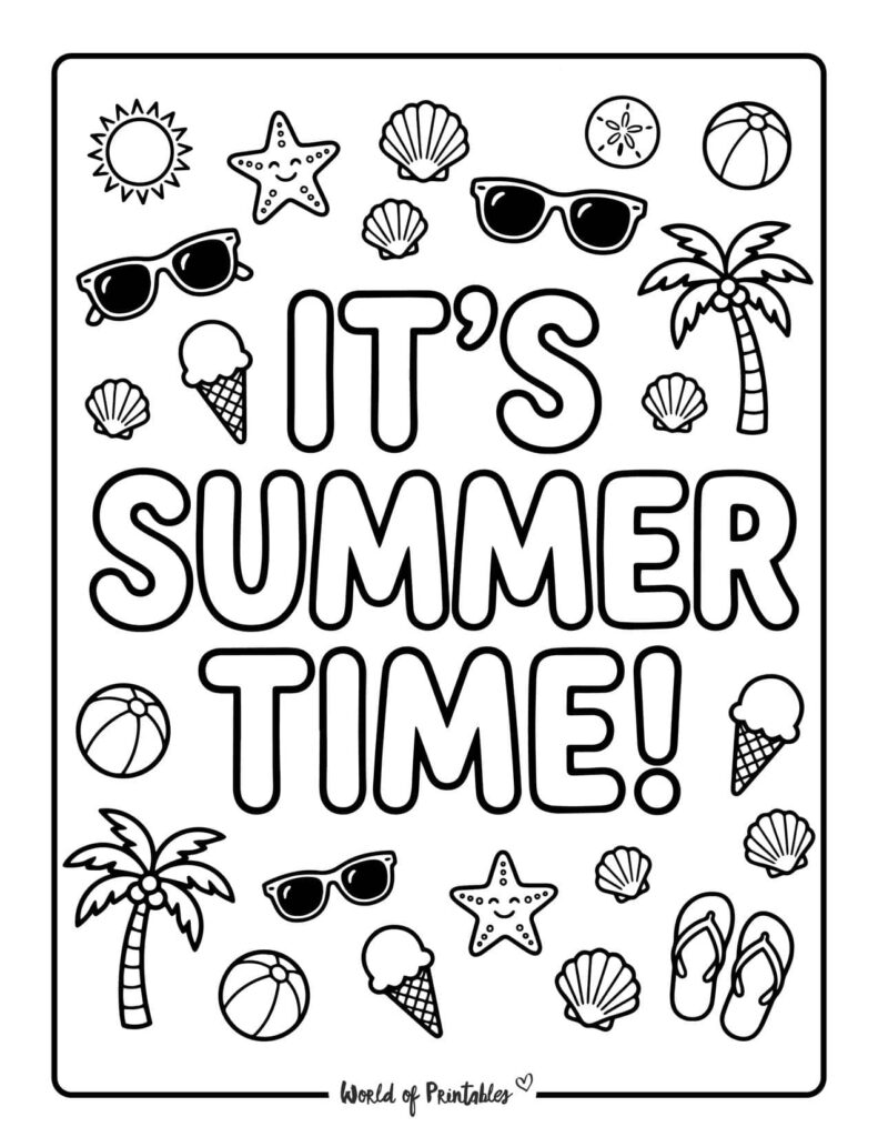 It’s Summer Time Coloring Page