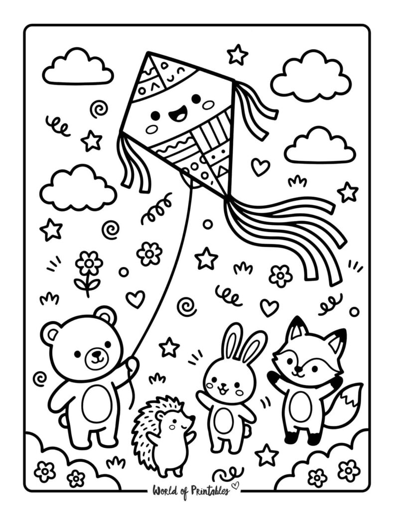 Kite Coloring Page