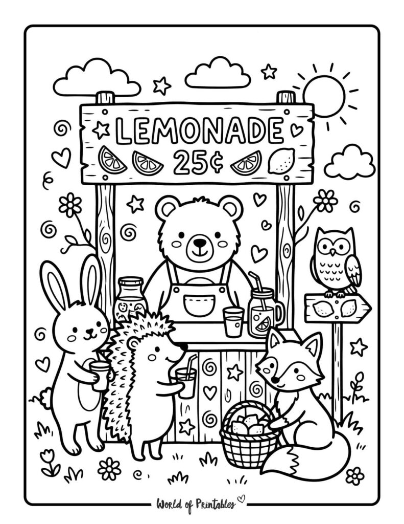 Lemonade Stand Coloring Page