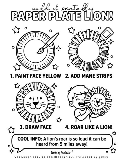 Lion Paper Plate Crafts