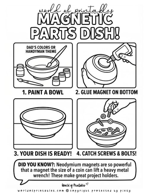 Magnetic Dish Father's Day Crafts