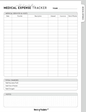 Free Medical Expense Tracker Printable - World of Printables