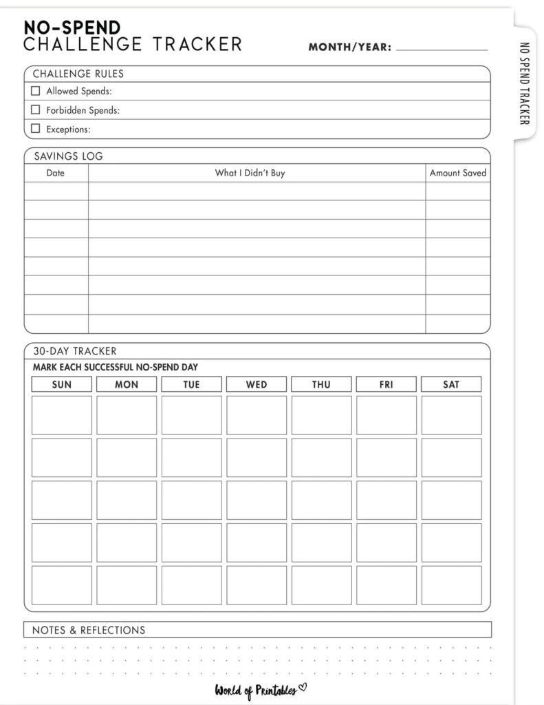 No-Spend Challenge Tracker-12