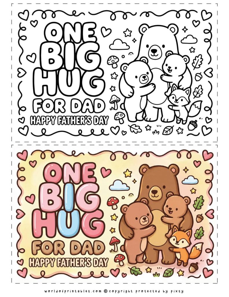 One Big Hug Printable Father’s Day Coupons - set of 2