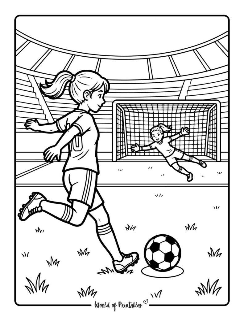 Penalty Kick Coloring Page