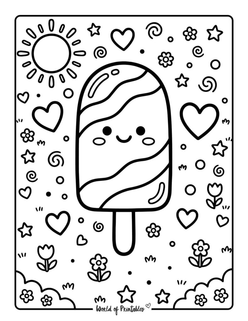 Popsicle Coloring Page
