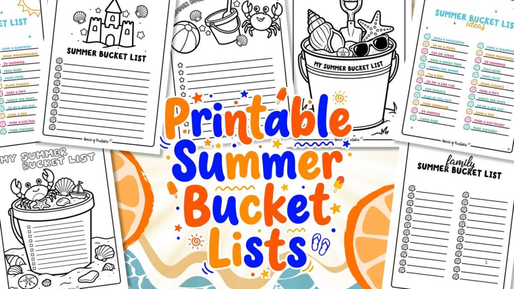 Printable Summer Bucket Lists