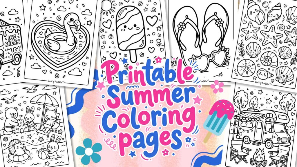 Printable Summer coloring pages