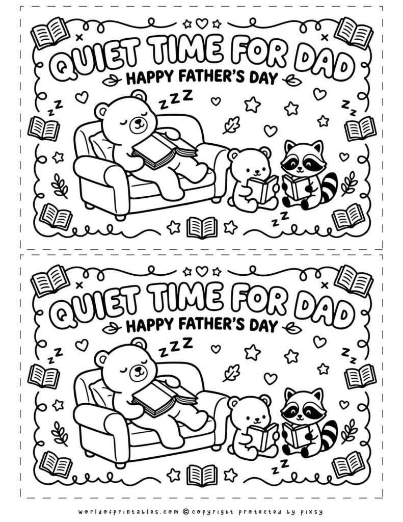 Quiet Time For Dad Printable Father’s Day Coupons