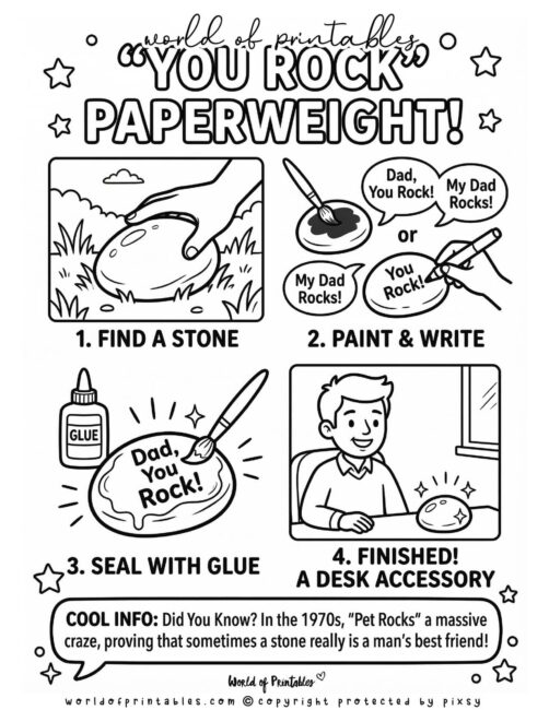 Rock Paperweight Father's Day Crafts