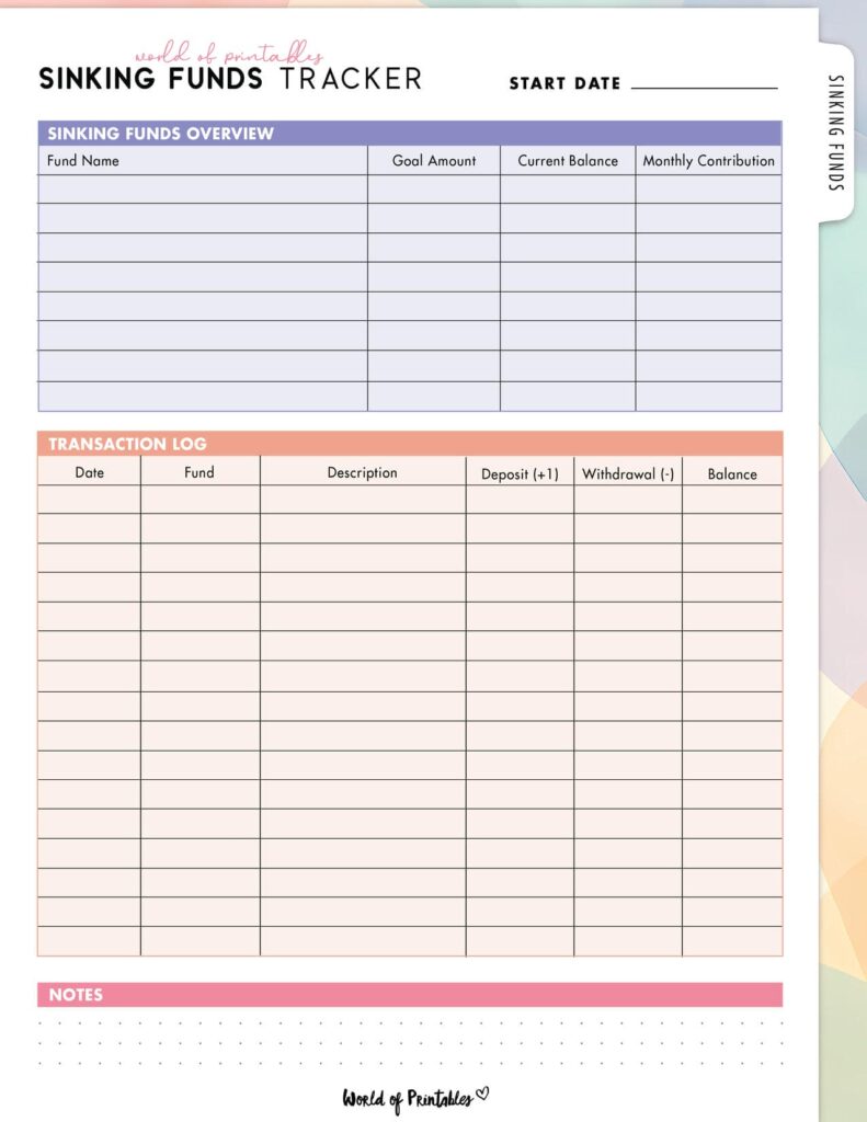 Sinking Funds Tracker-10