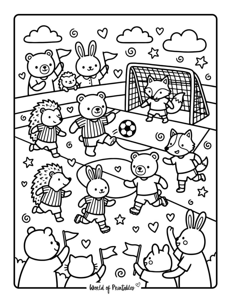 Soccer Match Day Coloring Page