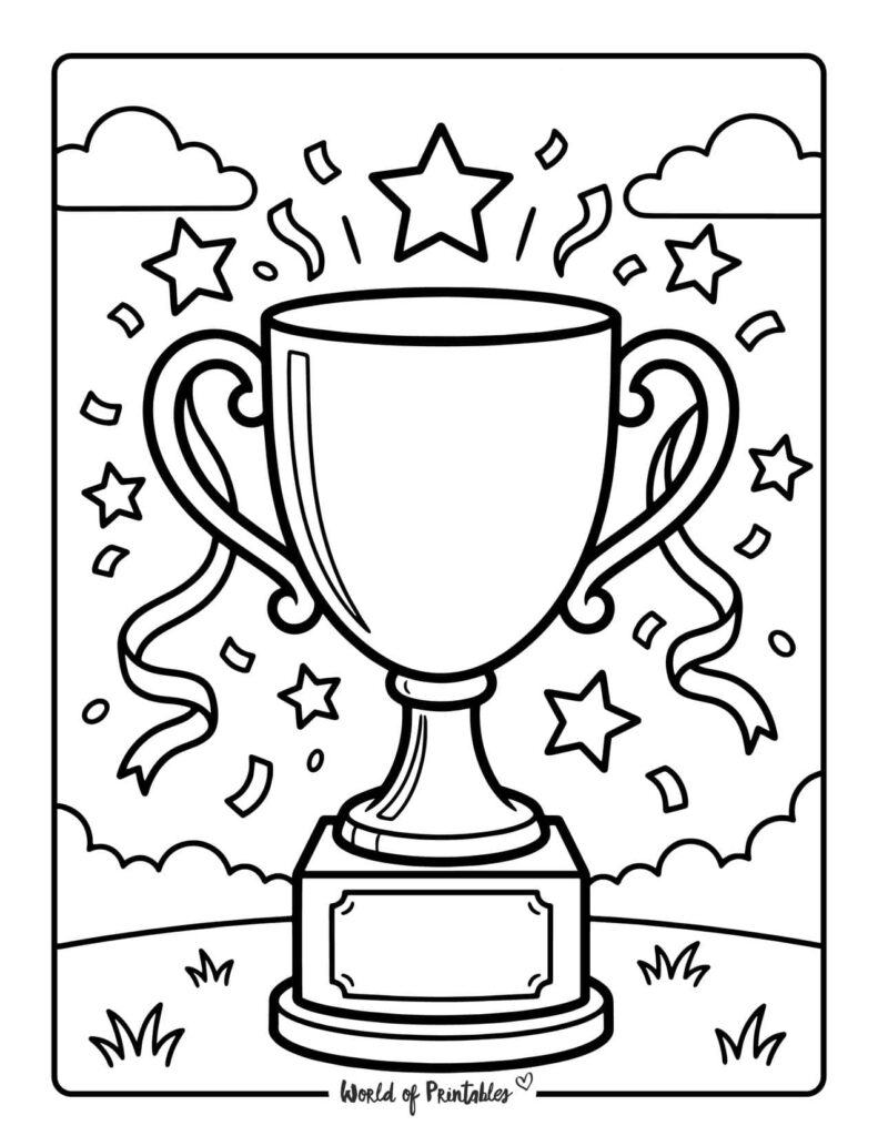 Soccer Trophy Coloring Page