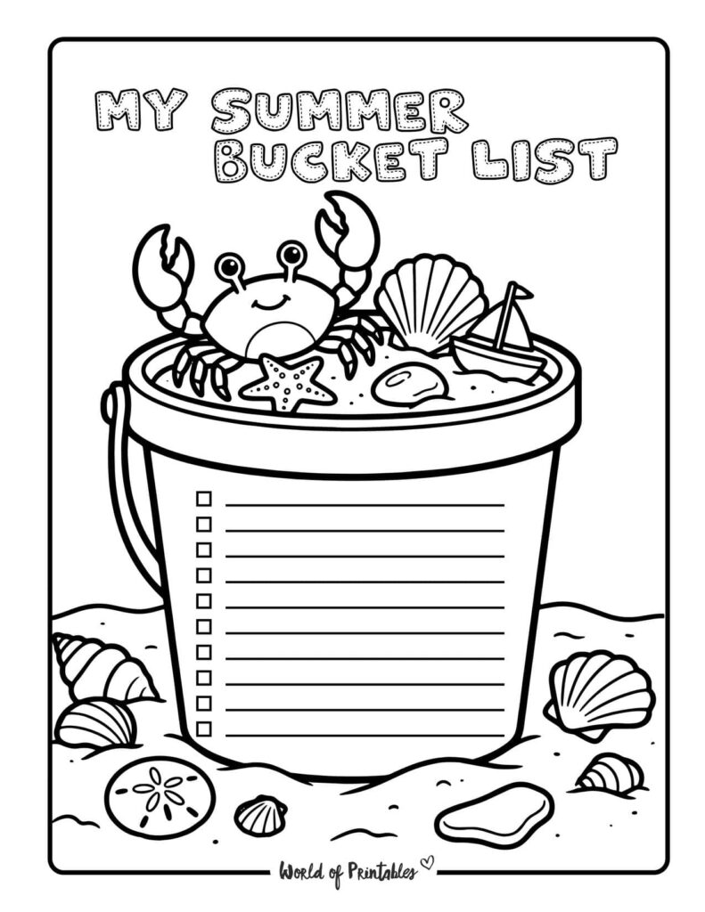 Summer Bucket List Checklist