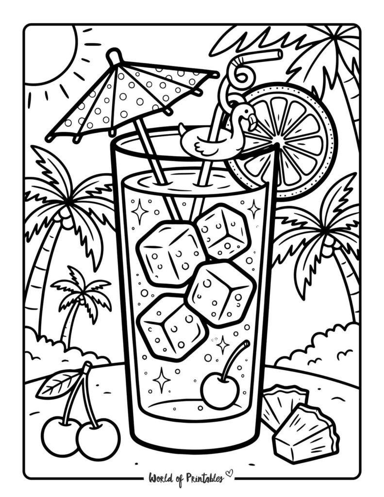 Summer Drink Coloring Page