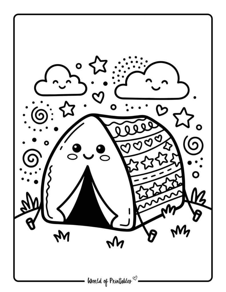 Summer Tent Coloring Page