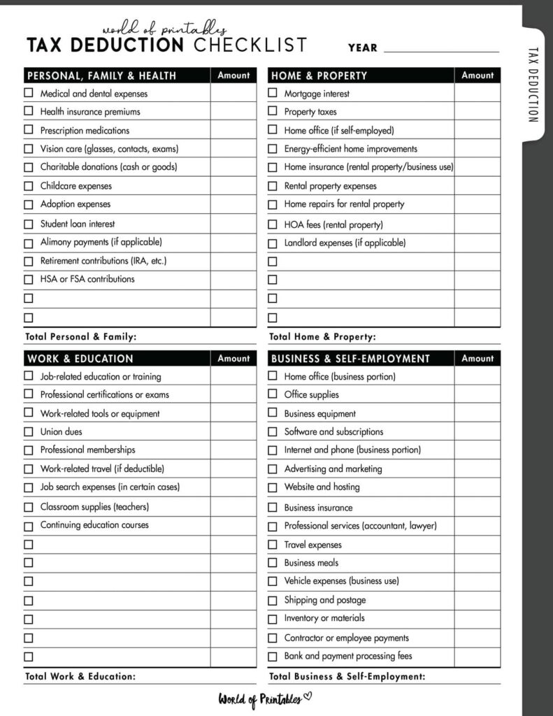 Tax Deduction Checklist-01