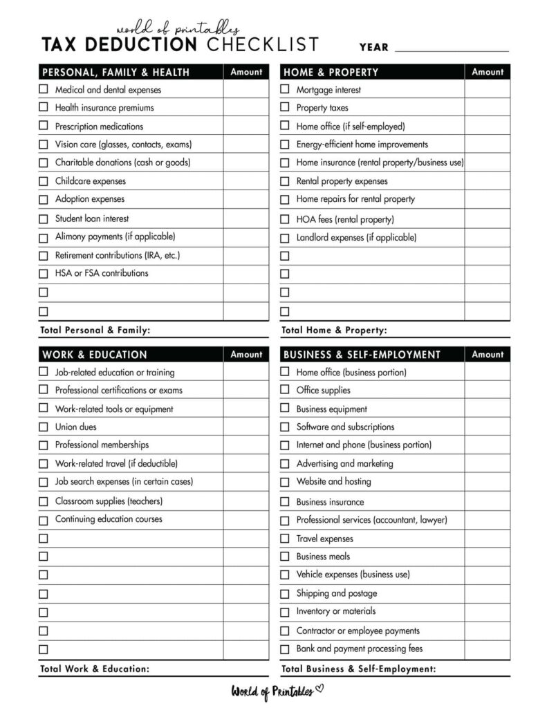 Tax Deduction Checklist-02
