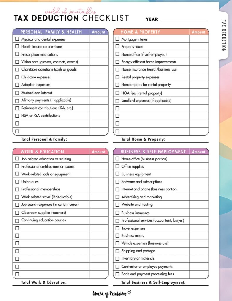 Tax Deduction Checklist-09