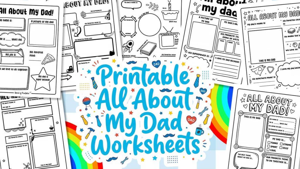 all about my dad worksheets