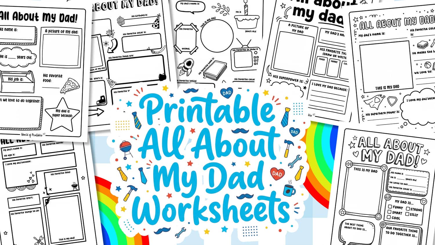 Free Printable All About My Dad Worksheet For Father’s Day - World of ...