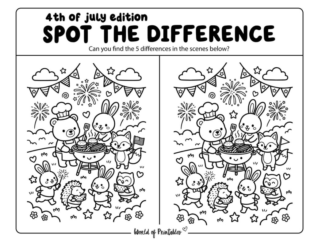 4th of July BBQ Grill Spot the Difference
