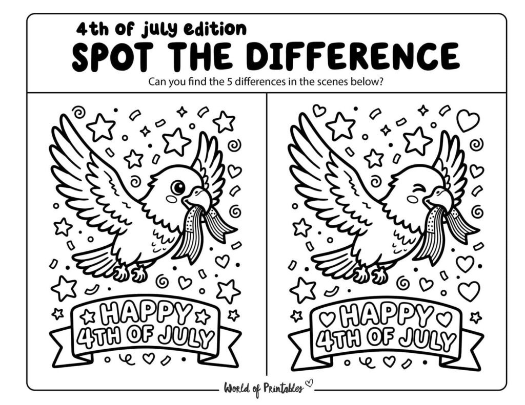 Bald Eagle With Stars Spot the Difference