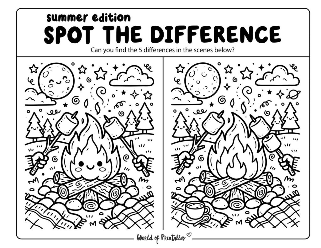 Camp Fire Spot the Difference