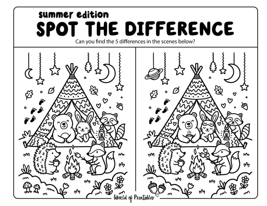Camping Spot the Difference
