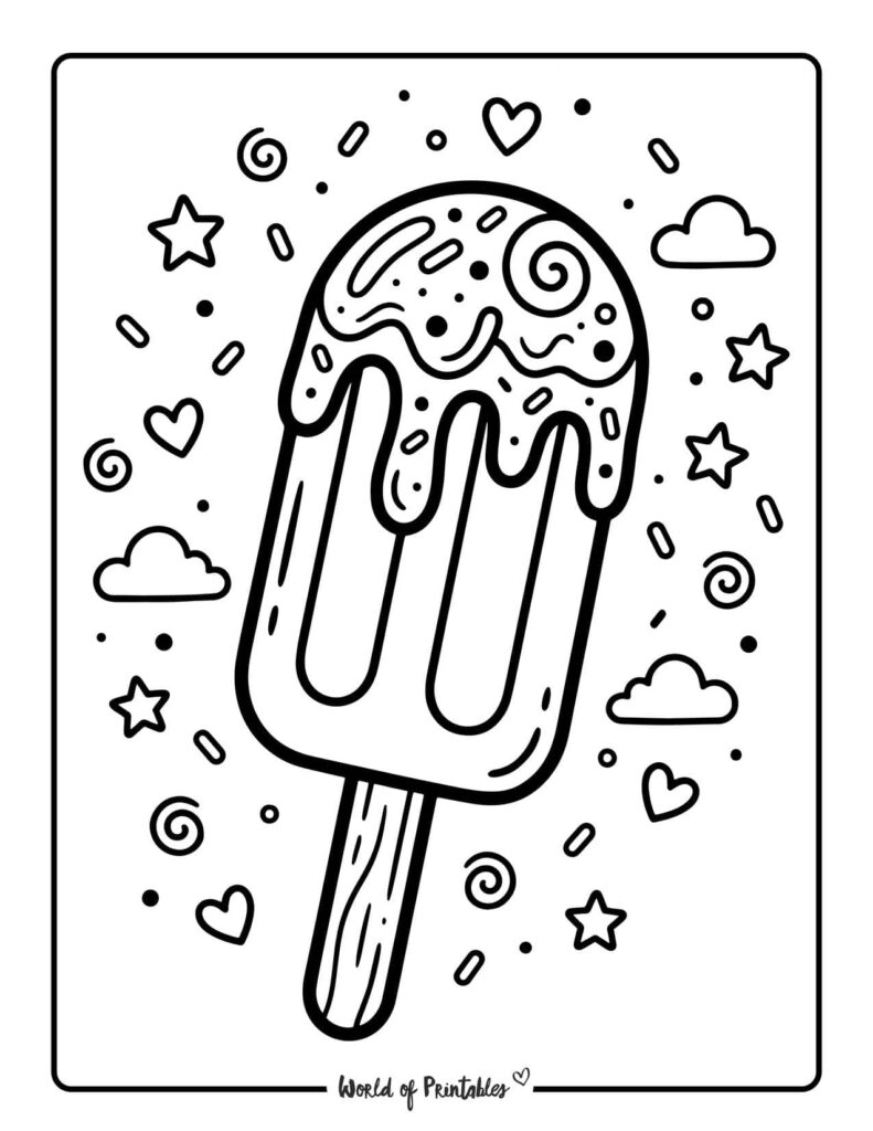 Chocolate Covered Popsicle Coloring Page