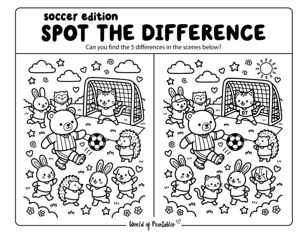 Fun Soccer Spot the Difference