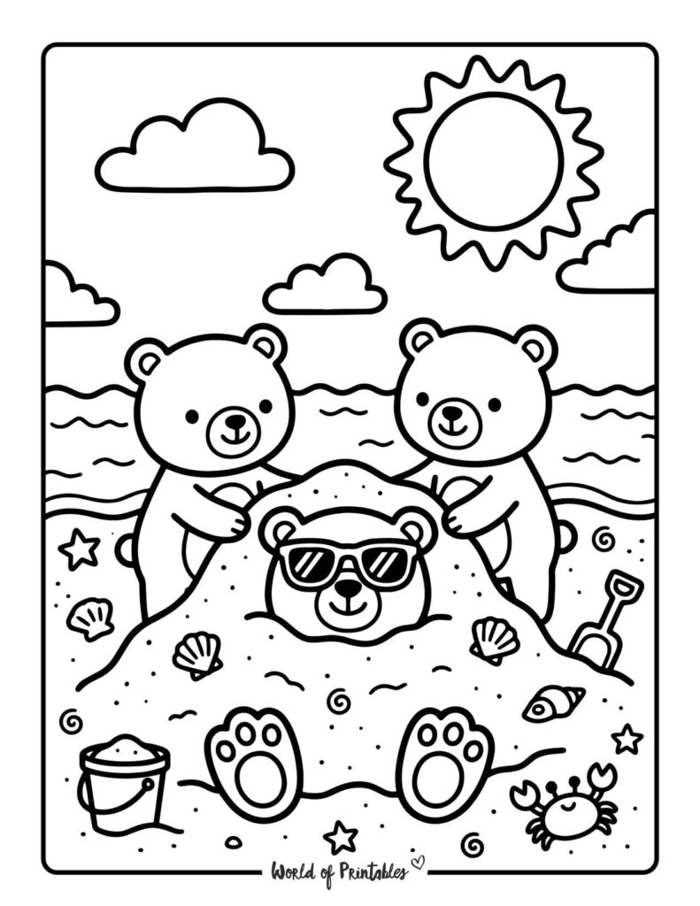Funny Sand Pile Coloring Page