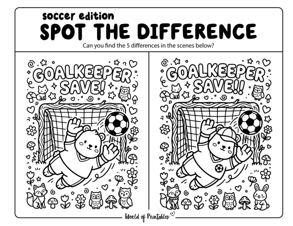 Goalkeeper Save Spot the Difference